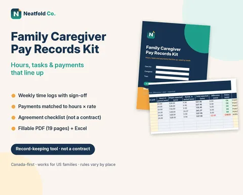 Listing image for Family Caregiver Pay Records Kit