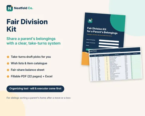 Listing image for Fair Division Kit for a Parent's Belongings